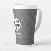 Modern Geometry Grey Logo Business Latte Mok (Rechterhoek)