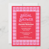 Modern Geometry roze Heart Pattern Vrijgezellenfee Kaart (Voorkant)