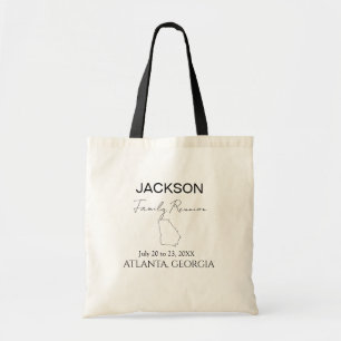 Modern Georgia Map Vacation Family Reunion Tote Bag