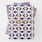 Modern Geos Paarse Series 2 Set van inpakpapier (In situ)