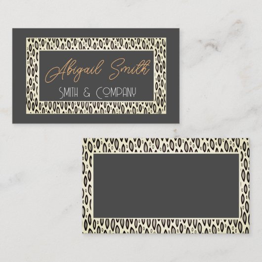 modern gepatenteerd houtskool grijs visitekaartje (Voorkant / Achterkant)