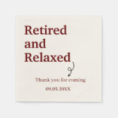 Modern Gepensioneerd en Ontspannen pensioen Grappi Servet (Voorkant)