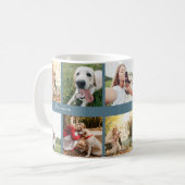 Modern Gepersonaliseerd 10 Foto's Hond Blauwgroen  Koffiemok (Voorkant links)