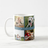 Modern Gepersonaliseerd 10 Foto's Hond Blauwgroen  Koffiemok (Links)