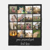 Modern gepersonaliseerd 16 Fotocollage op maat Fleece Deken (Voorkant)