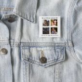 Modern | Gepersonaliseerd | 4 Foto-herdenking Vierkante Button 5,1 Cm (In situ)