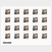 Modern | Gepersonaliseerd | 4 Foto Herdenking Vierkante Sticker (Vel)