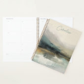 Modern gepersonaliseerd Abstract Blauwgroen landsc Planner (Display)