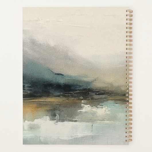 Modern gepersonaliseerd Abstract Blauwgroen landsc Planner (Achterkant)