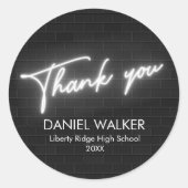 Modern gepersonaliseerd afstudeerfeest ronde sticker (Voorkant)