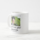 Modern gepersonaliseerd Afstuderen cadeau voor jon Koffiemok (Voorkant links)