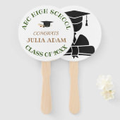 Modern Gepersonaliseerd Afstuderen Handje Fan Handwaaier (Voorkant en achterkant)