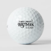 Modern gepersonaliseerd Best Man Naam cadeau Golfballen (Voorkant)