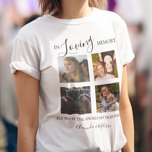 Modern | Gepersonaliseerd | Besties | 4 Foto Memor T-shirt