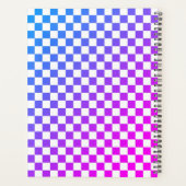 Modern gepersonaliseerd blauw en roze geruit 2025 planner (Achterkant)