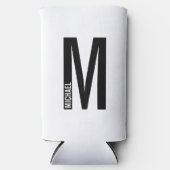 Modern gepersonaliseerd bloemmonogram en naam kan  seltzer blikjeskoeler (Voorkant)