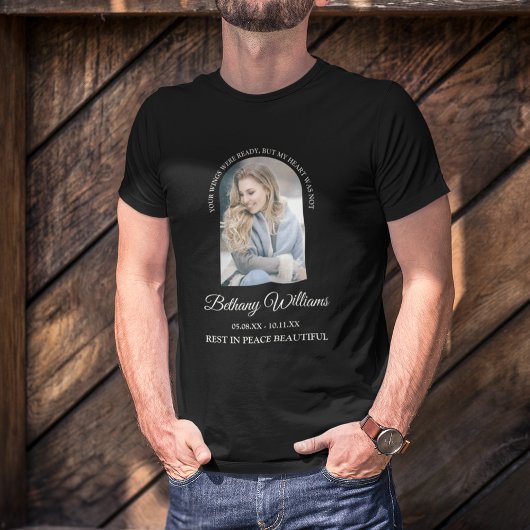 Modern gepersonaliseerd boog foto memorial T-shirt
