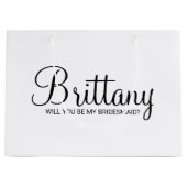 Modern gepersonaliseerd Bridesmaid-voorstel voor W Large Cadeautasje (Voorkant)