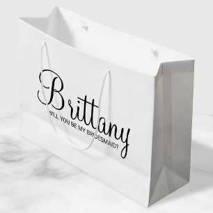 Modern gepersonaliseerd Bridesmaid-voorstel voor W Large Cadeautasje