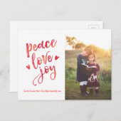 Modern gepersonaliseerd briefkaart met kerstfotoka (Voorkant / Achterkant)