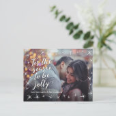 Modern gepersonaliseerd briefkaart met kerstfotoka (Staand voorkant)