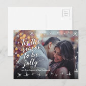 Modern gepersonaliseerd briefkaart met kerstfotoka (Voorkant / Achterkant)