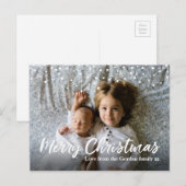Modern gepersonaliseerd briefkaart met kerstfotoka (Voorkant / Achterkant)