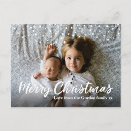 Modern gepersonaliseerd briefkaart met kerstfotoka