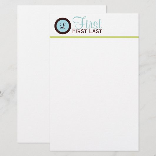 Modern gepersonaliseerd Briefpapier (Voorkant / Achterkant)