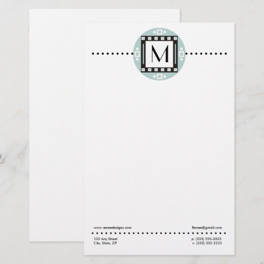 Modern gepersonaliseerd briefpapier (Voorkant / Achterkant)