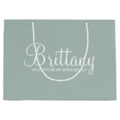 Modern gepersonaliseerd bruidsmeisje voorstel groot cadeauzakje (Voorkant)