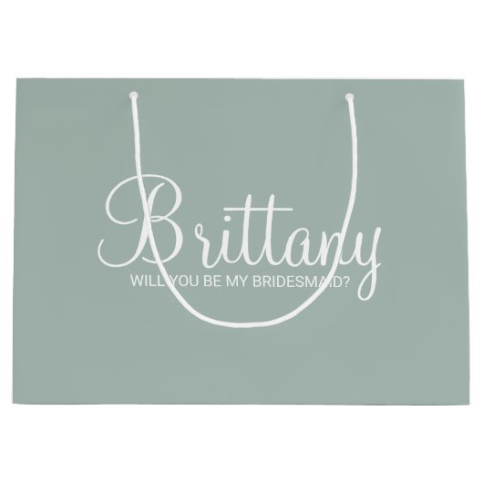 Modern gepersonaliseerd bruidsmeisje voorstel groot cadeauzakje (Voorkant)