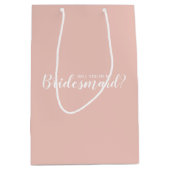 Modern gepersonaliseerd bruidsmeisje voorstel medium cadeauzakje (Voorkant)