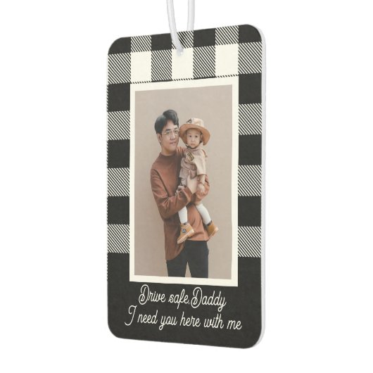 Modern gepersonaliseerd cadeau voor papa foto text luchtverfrisser (Links)