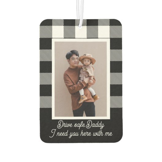 Modern gepersonaliseerd cadeau voor papa foto text luchtverfrisser (Achterkant)