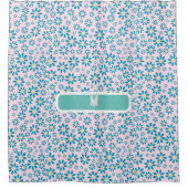 Modern gepersonaliseerd Daisy Flower Initiaal Douchegordijn (Voorkant)