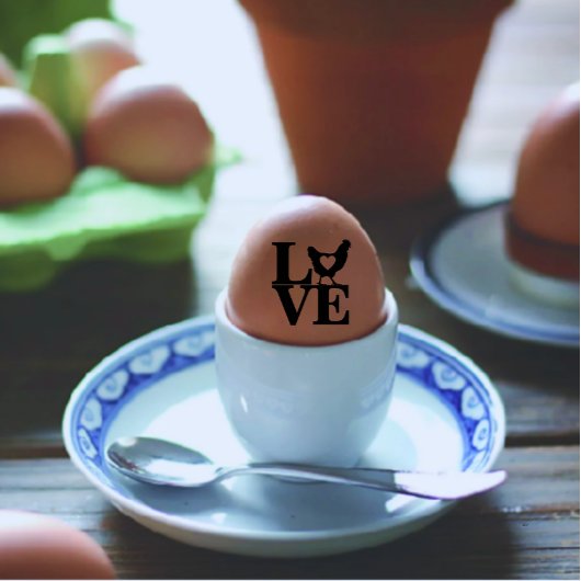 Modern Gepersonaliseerd Egg Love Black Text Egg Rubberstempel