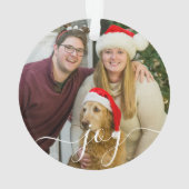 Modern gepersonaliseerd familiefotoscript ornament (achterkant)