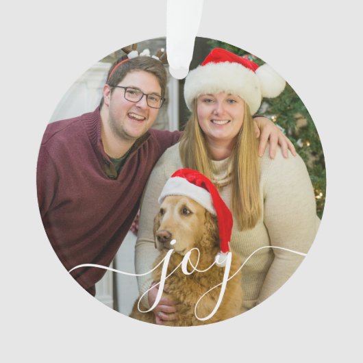 Modern gepersonaliseerd familiefotoscript ornament (voorkant)