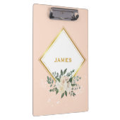 Modern gepersonaliseerd Floral Gold-klembord monog Klembord (Rechts)