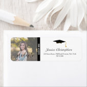 Modern Gepersonaliseerd Foto Afstuderen Adres Etiket (Insitu)