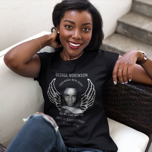 Modern Gepersonaliseerd foto Memorial T-shirt