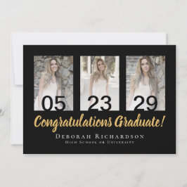 Modern gepersonaliseerd fotocollage Afstuderen Kaart