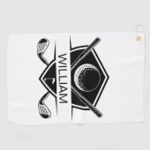 Modern gepersonaliseerd golfcadeau voor papa, groo golfhanddoek (Horizontaal)