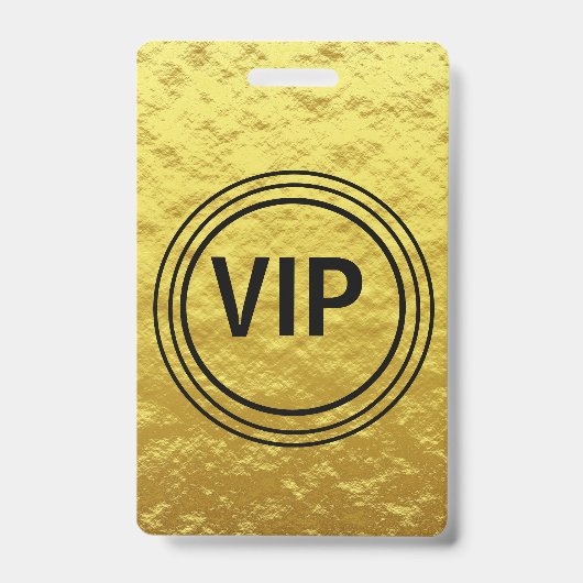 Modern gepersonaliseerd goud VIP All Access Concer Badge (Voorkant)