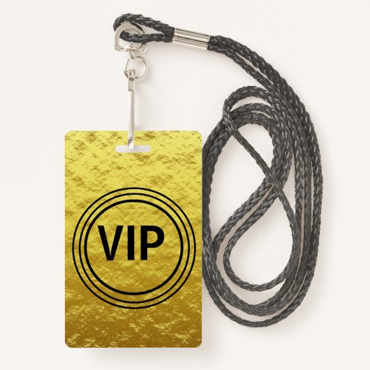 Modern gepersonaliseerd goud VIP All Access Concer Badge (Voorkant met draagriem)