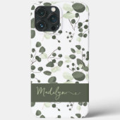 Modern gepersonaliseerd grafisch groen Eucalyptusp Case-Mate iPhone Case (Achterkant)