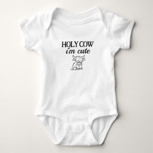 Modern gepersonaliseerd Heilig Koe Afbeelding Wit Romper