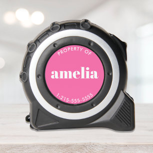 Modern gepersonaliseerd Hot Pink Rolmaat