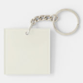 Modern gepersonaliseerd Initiaal Ecru White Sleutelhanger (Achterkant)